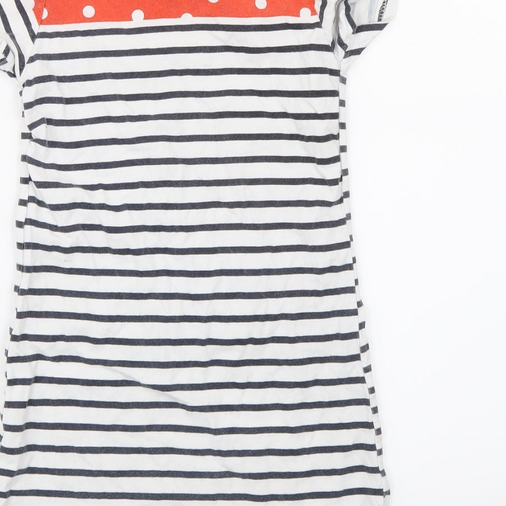 Kids Tales Girls White Striped  A-Line  Size 6 Years