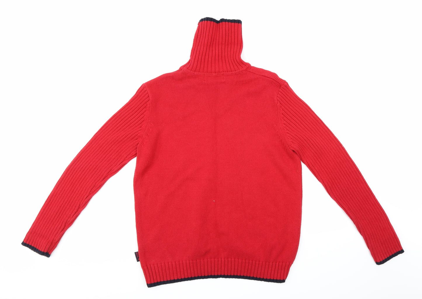 Maine Womens Red  Knit Pullover Jumper Size M