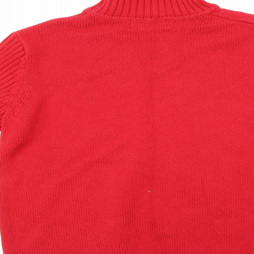 Maine Womens Red  Knit Pullover Jumper Size M