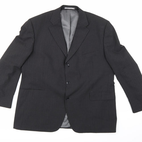 Centaur Mens Grey Striped  Jacket Suit Jacket Size 48