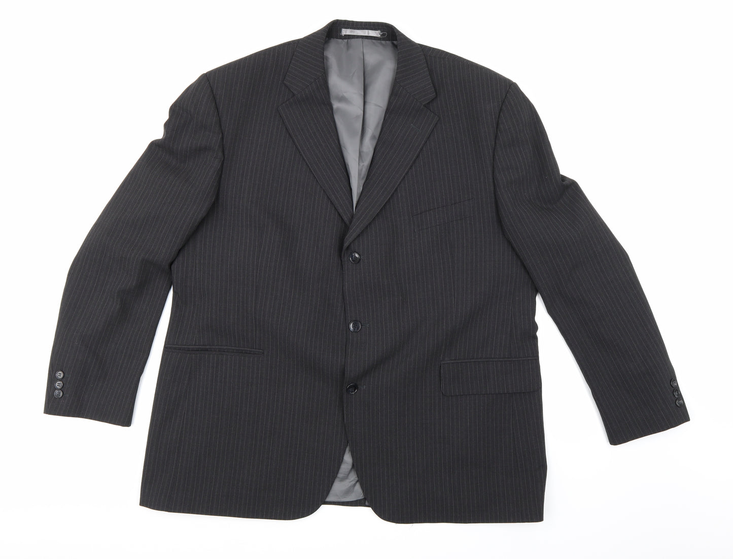 Centaur Mens Grey Striped  Jacket Suit Jacket Size 48