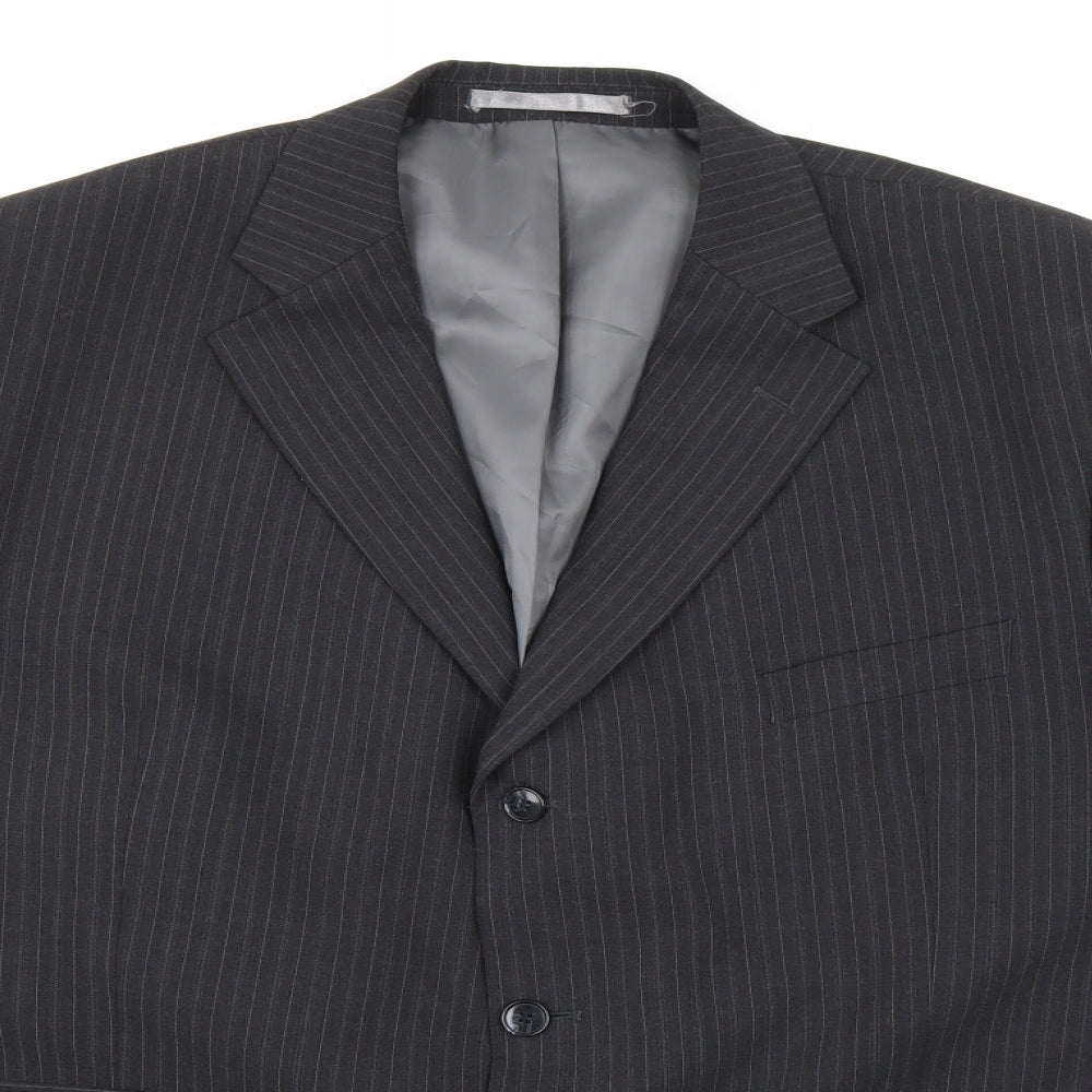 Centaur Mens Grey Striped  Jacket Suit Jacket Size 48
