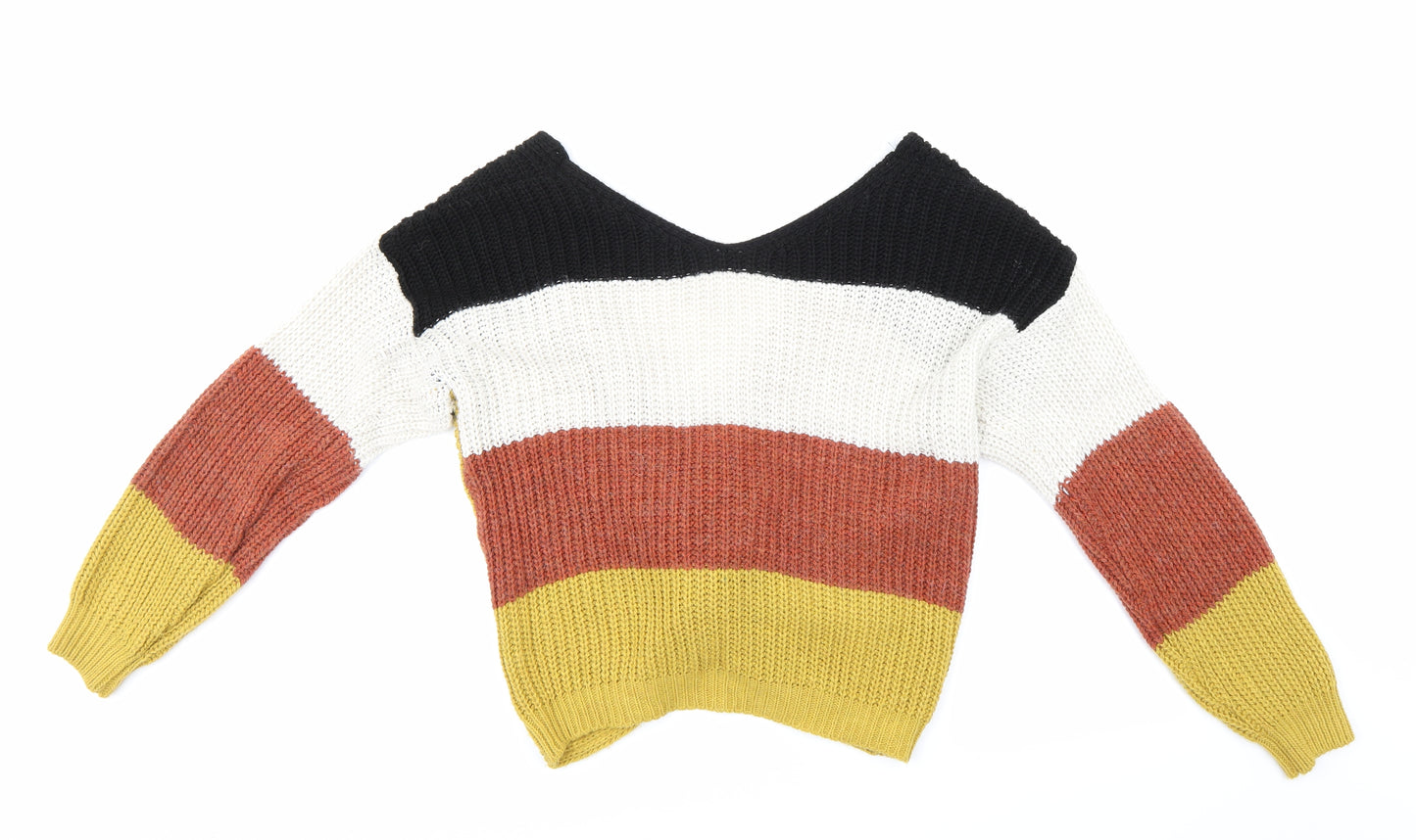 Cameo Rose Womens Multicoloured Striped Knit Pullover Jumper Size S