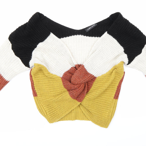 Cameo Rose Womens Multicoloured Striped Knit Pullover Jumper Size S