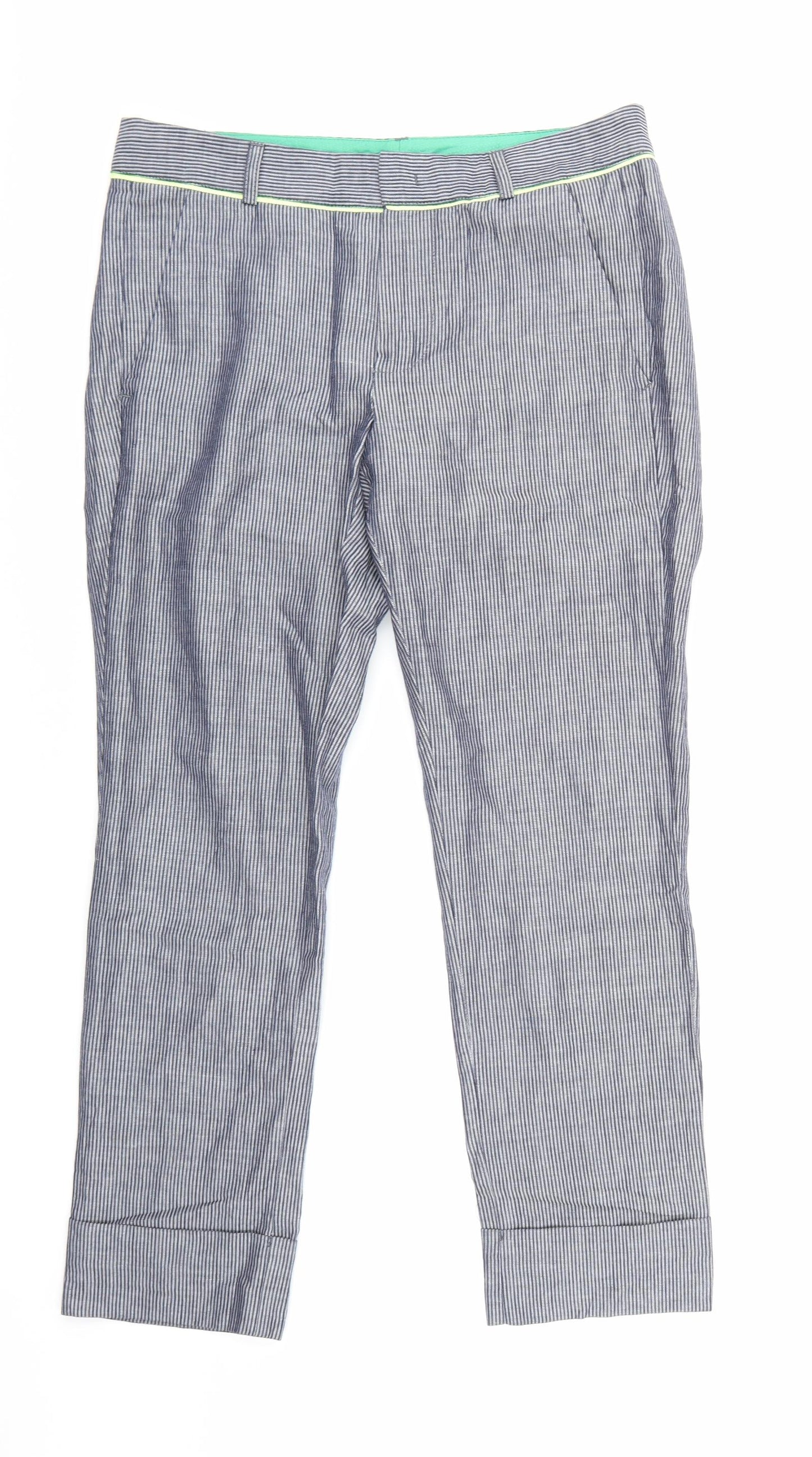 One Step Womens Blue Striped  Trousers  Size 30 L26 in