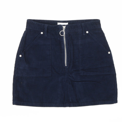 Topshop Womens Blue  Corduroy Mini Skirt Size 8