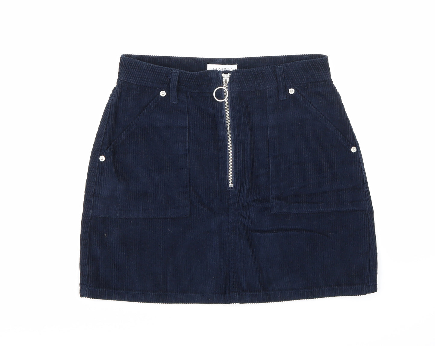 Topshop Womens Blue  Corduroy Mini Skirt Size 8