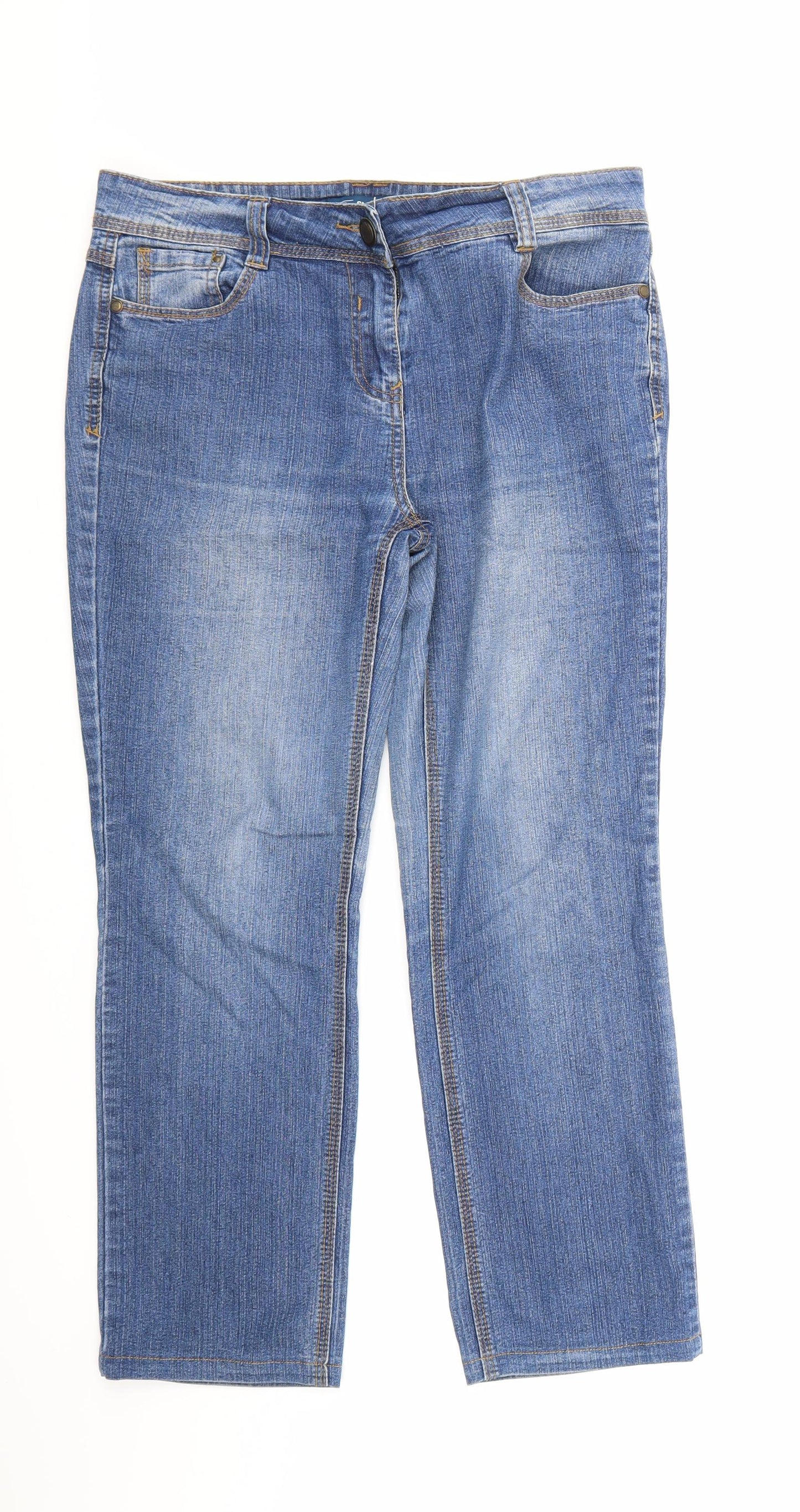 BHS Womens Blue  Denim Straight Jeans Size 12 L25 in