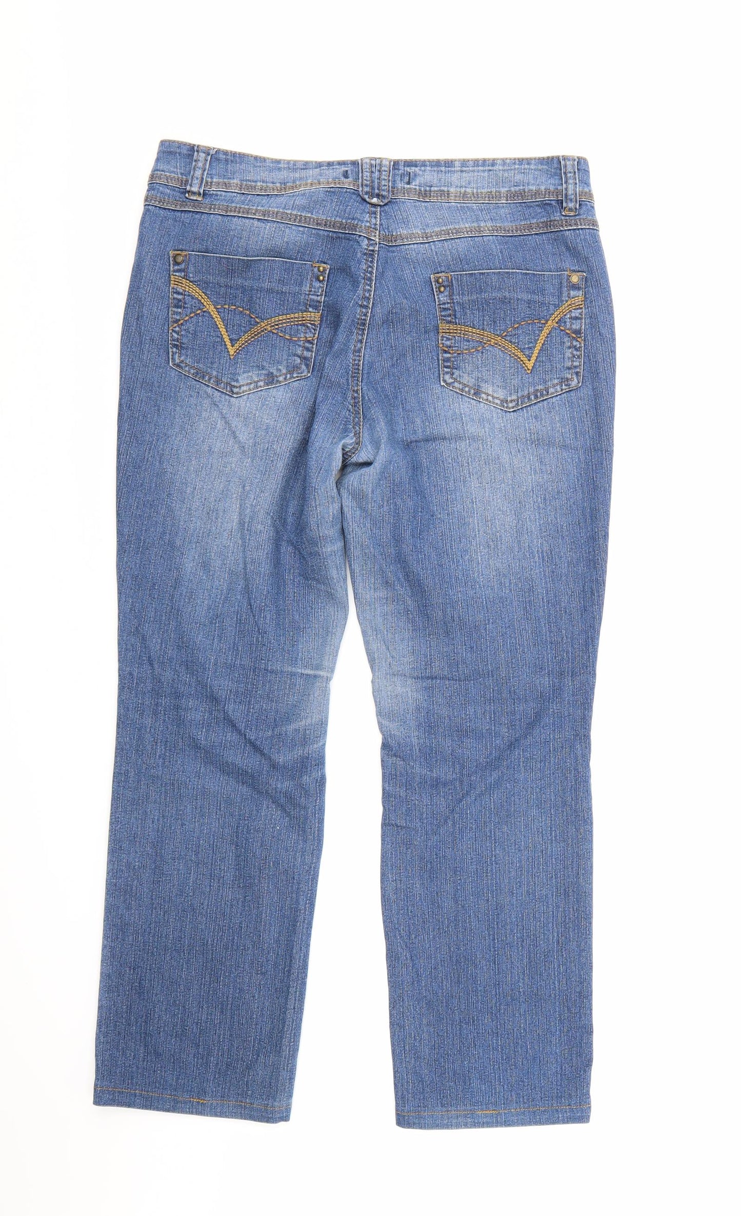 BHS Womens Blue  Denim Straight Jeans Size 12 L25 in