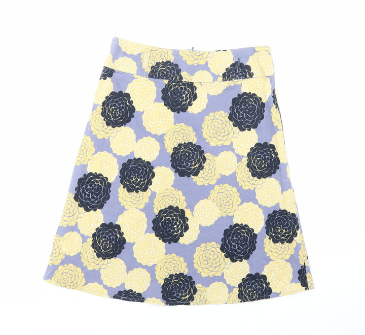 Red Herring Womens Grey Floral  A-Line Skirt Size 8