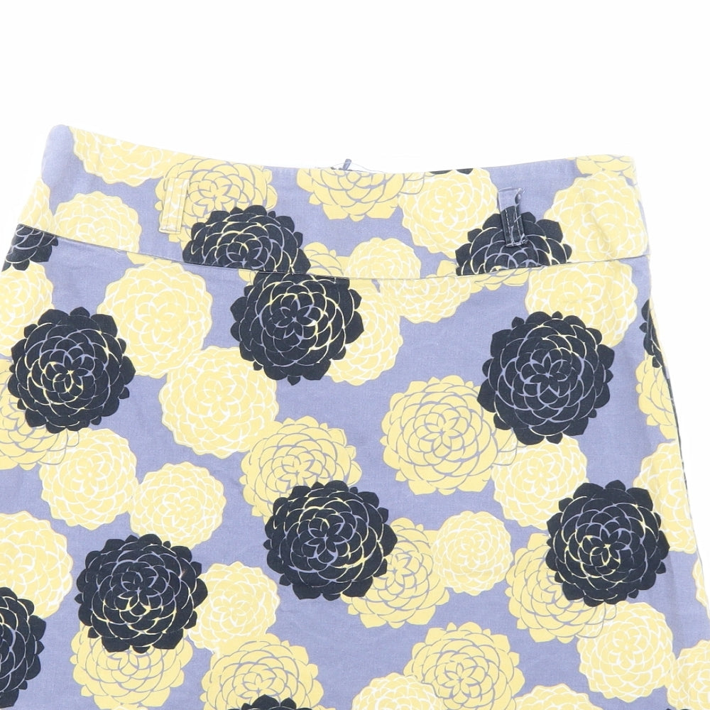 Red Herring Womens Grey Floral  A-Line Skirt Size 8