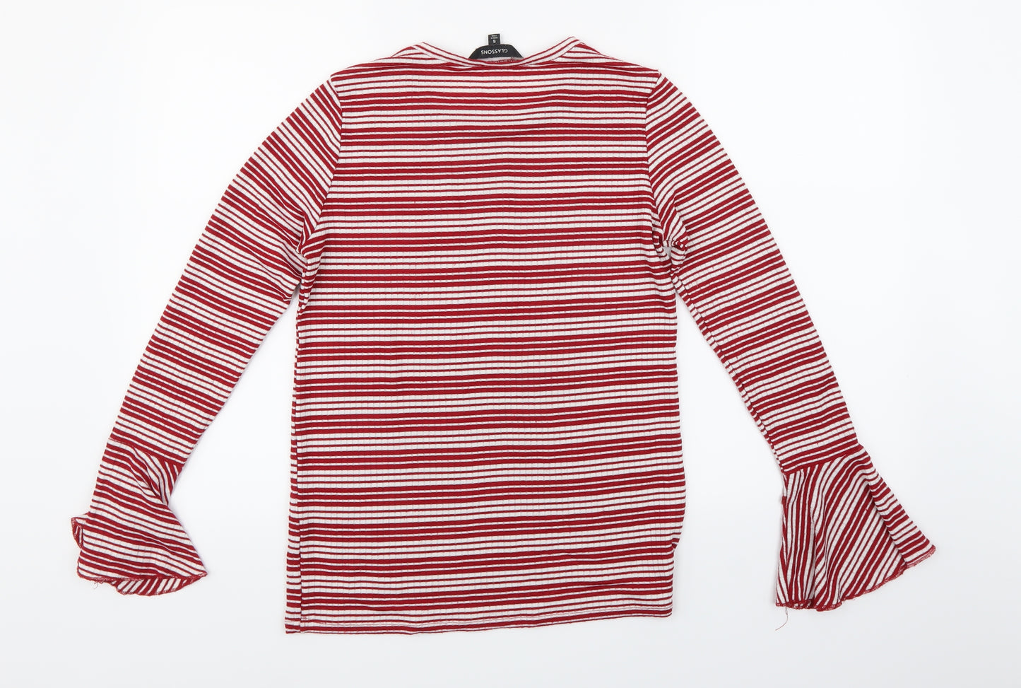 Glassons Womens Red Striped  Basic T-Shirt Size S