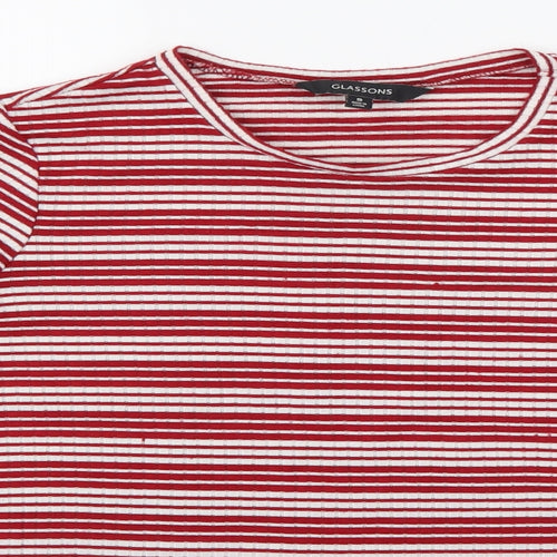 Glassons Womens Red Striped  Basic T-Shirt Size S