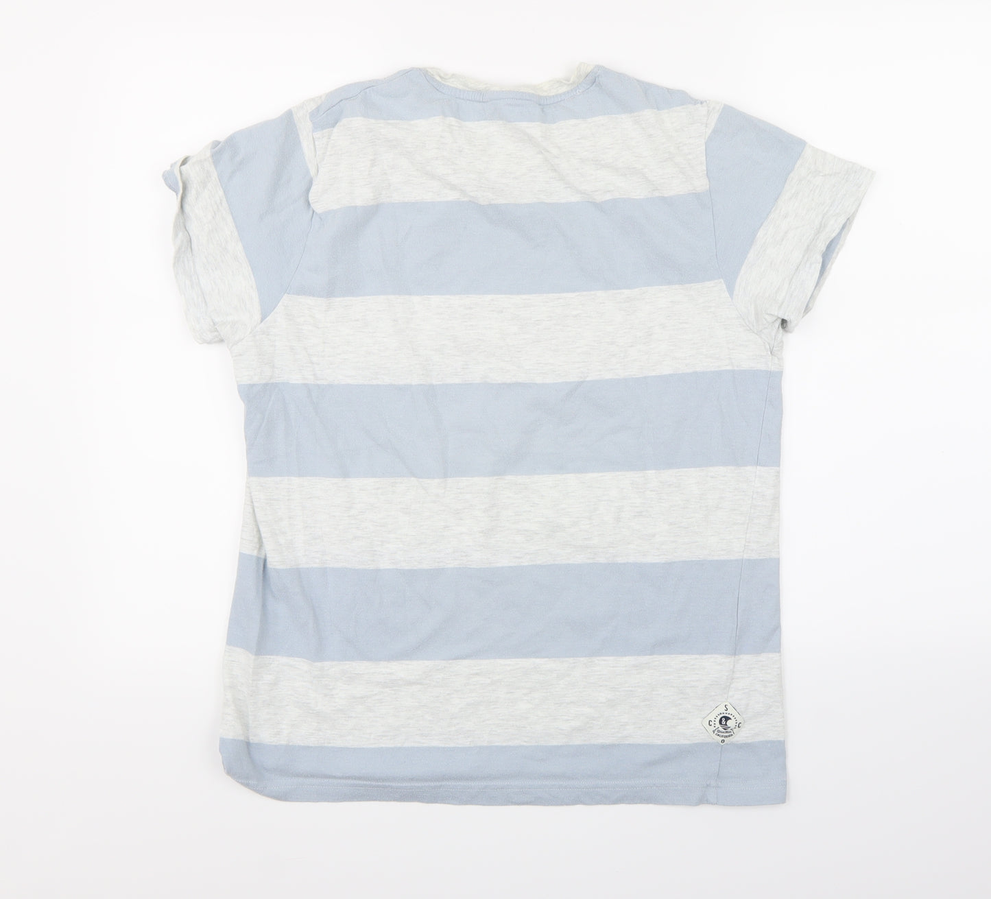 SoulCal&Co Mens Blue Striped   T-Shirt Size M