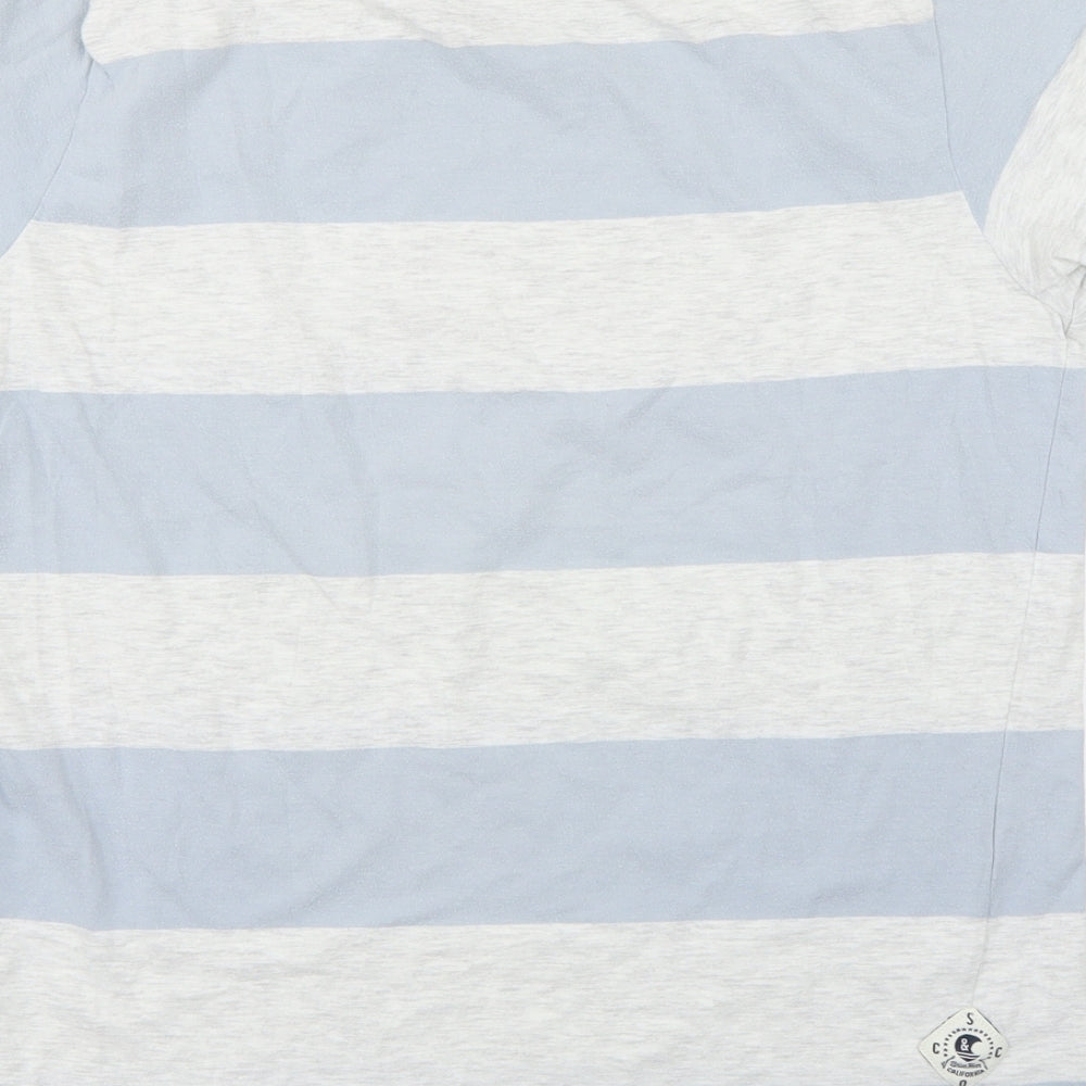 SoulCal&Co Mens Blue Striped   T-Shirt Size M