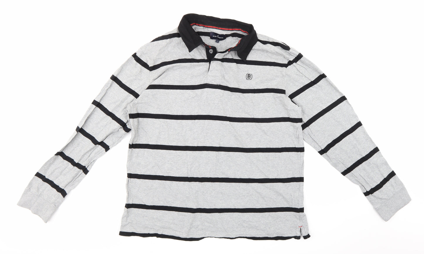 Blue Harbour Mens Green Striped   T-Shirt Size L