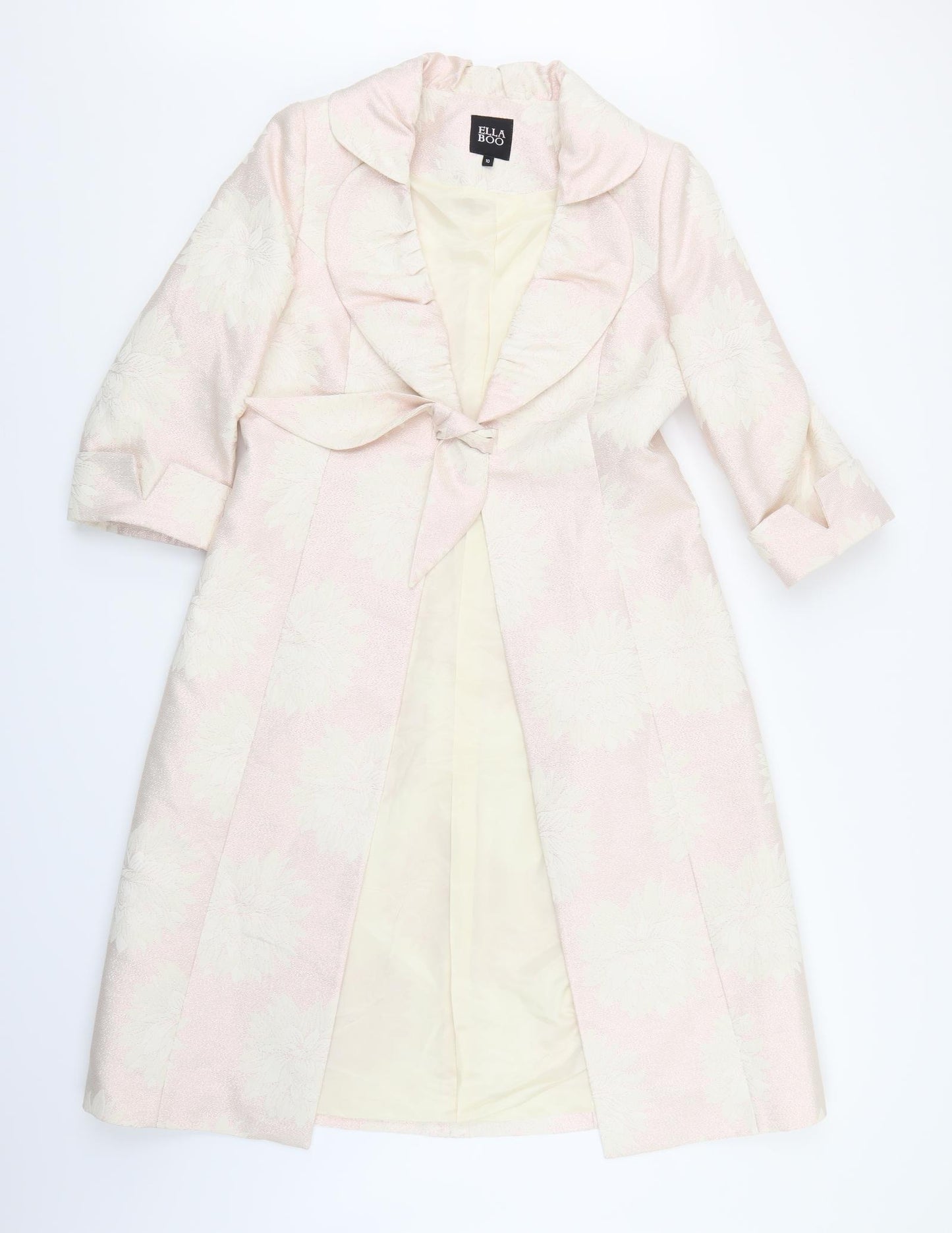Ella Boo Womens Pink Floral  Jacket Coat Size 10