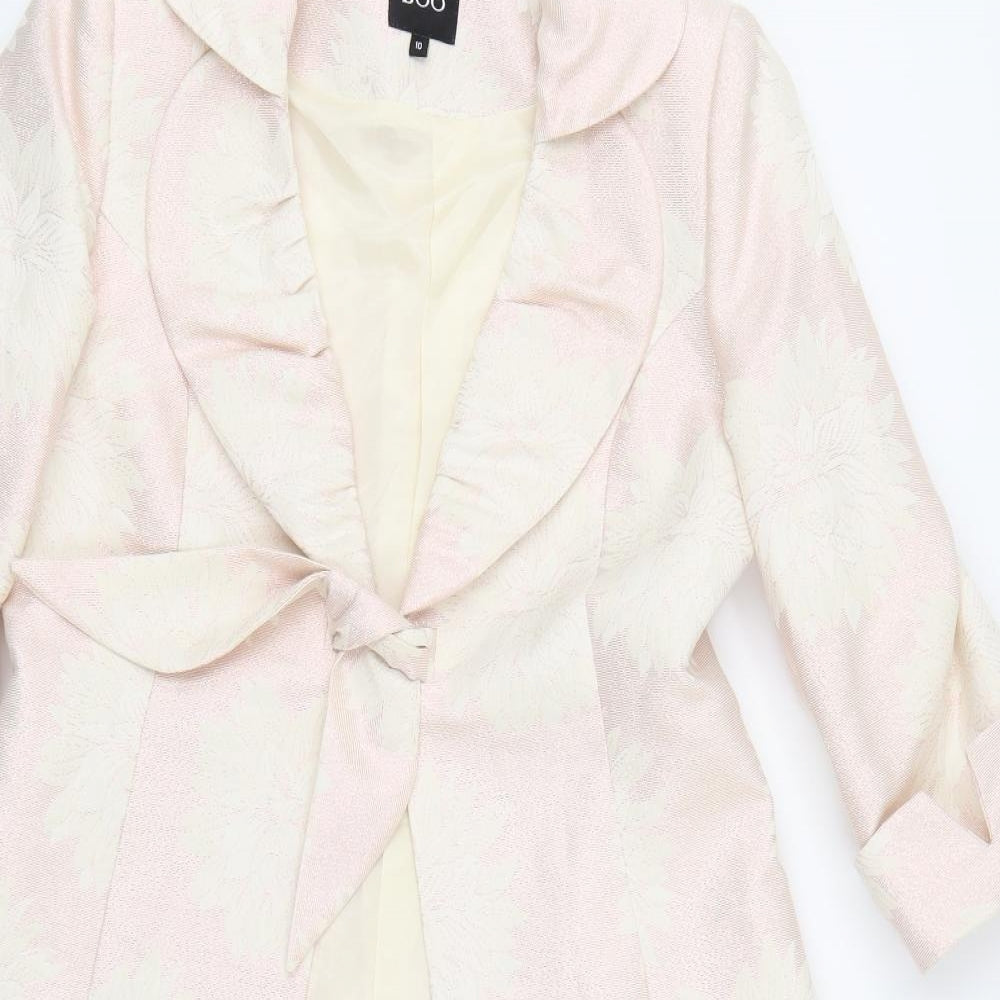 Ella Boo Womens Pink Floral  Jacket Coat Size 10