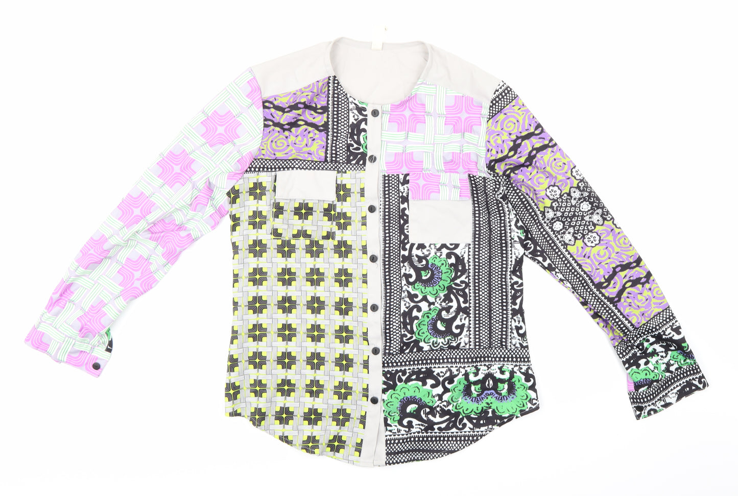 ASOS Womens Multicoloured Geometric  Basic Blouse Size 10