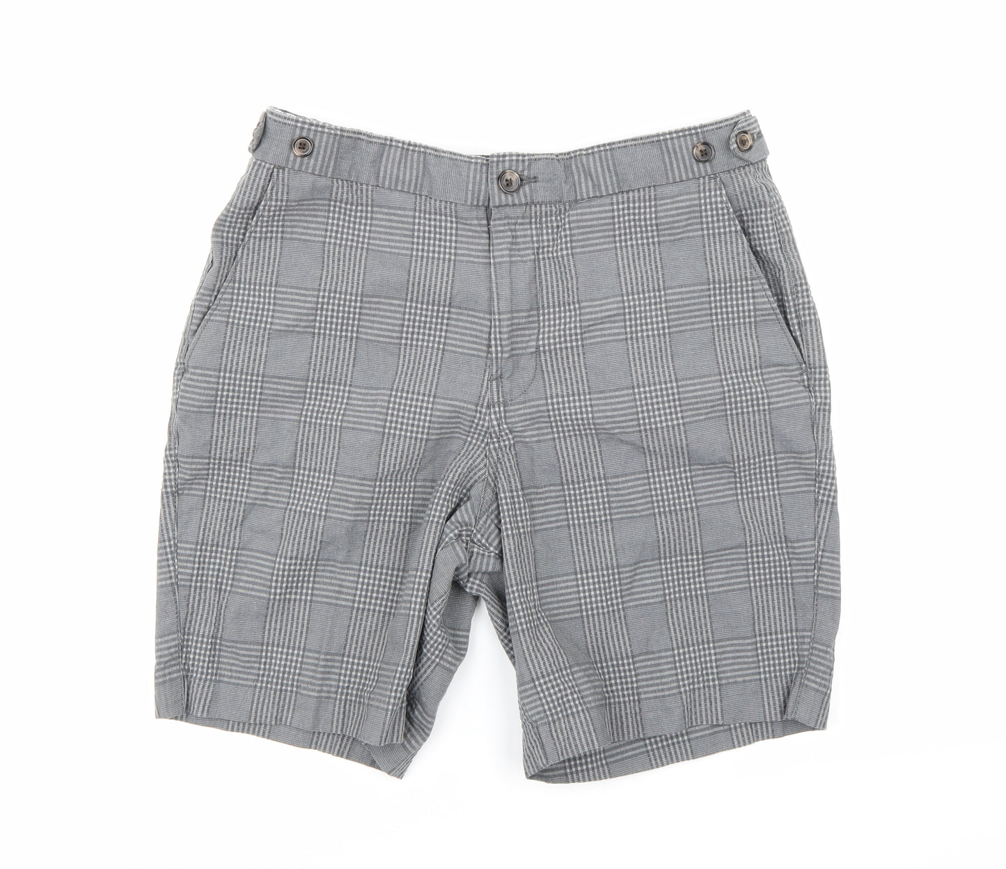 Denim Co Mens Grey Check  Chino Shorts Size 32
