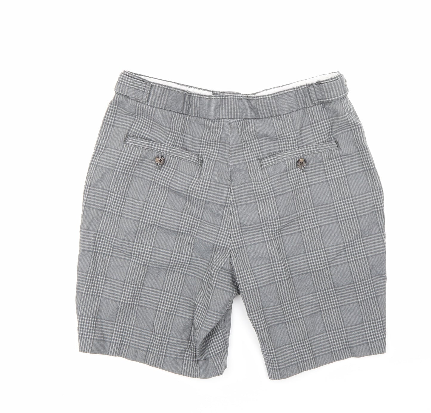 Denim Co Mens Grey Check  Chino Shorts Size 32