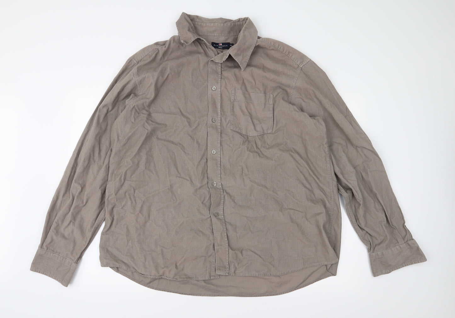 Blue Harbour Mens Brown  Corduroy  Button-Up Size 2XL  - Needle Corduroy