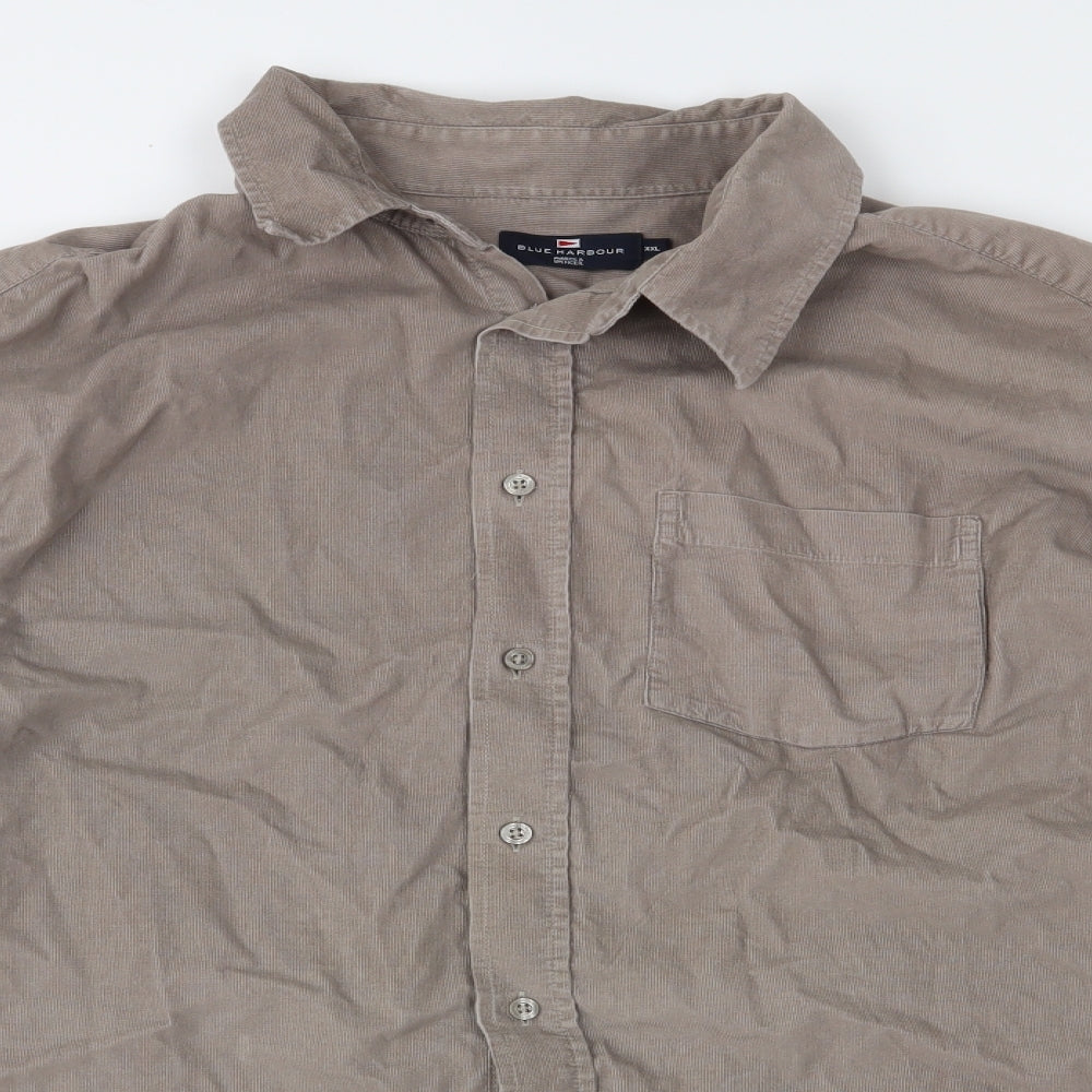 Blue Harbour Mens Brown  Corduroy  Button-Up Size 2XL  - Needle Corduroy