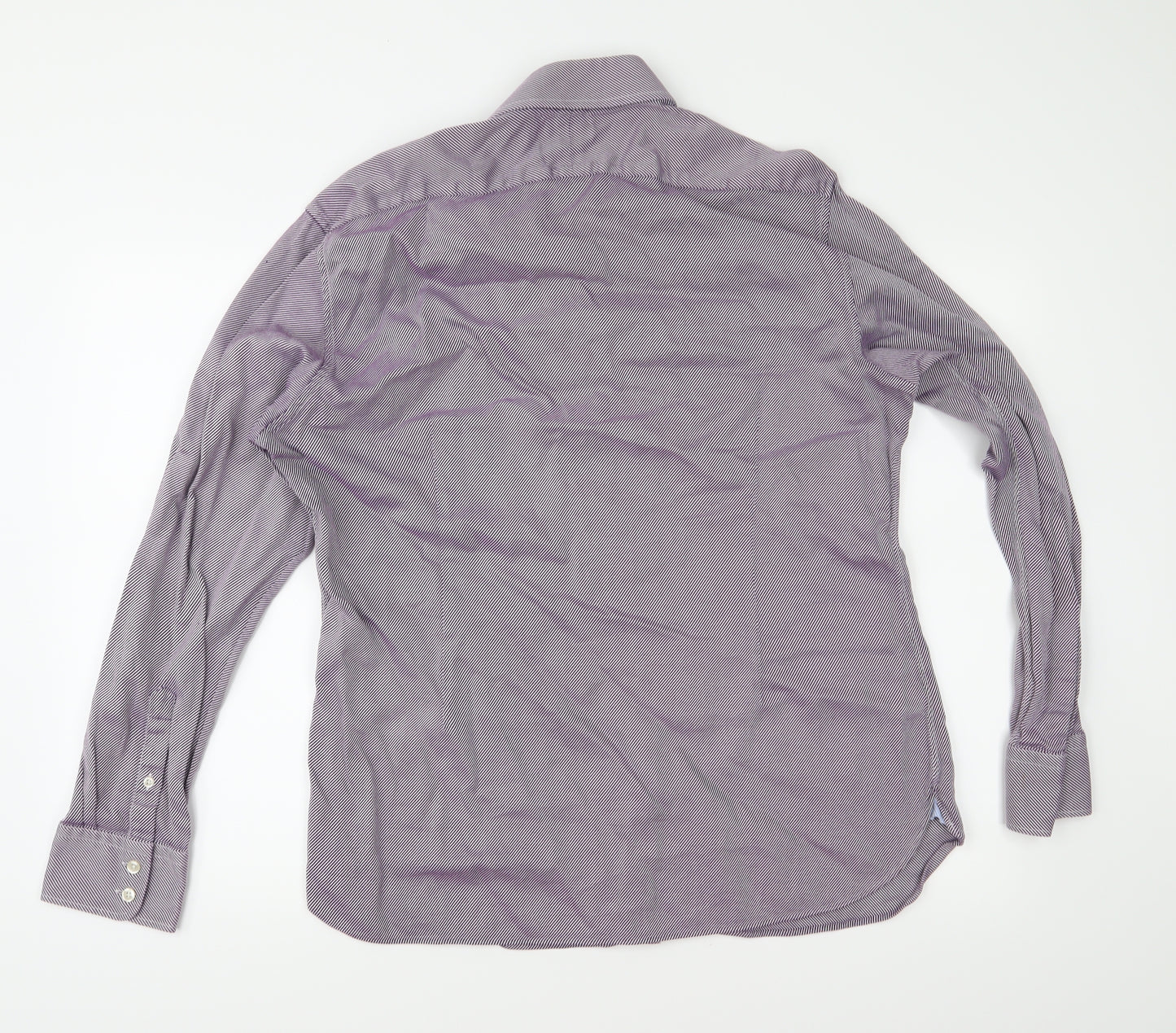 Marks and Spencer Mens Purple Striped   Button-Up Size 18