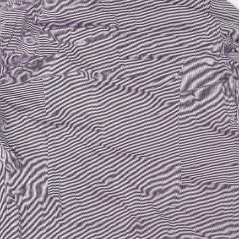 Marks and Spencer Mens Purple Striped   Button-Up Size 18