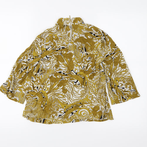 H&M Womens Yellow Floral  Basic Blouse Size 6