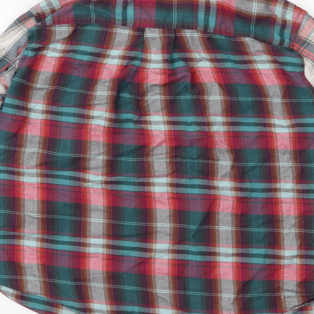Topshop Womens Green Check  Basic Button-Up Size 12