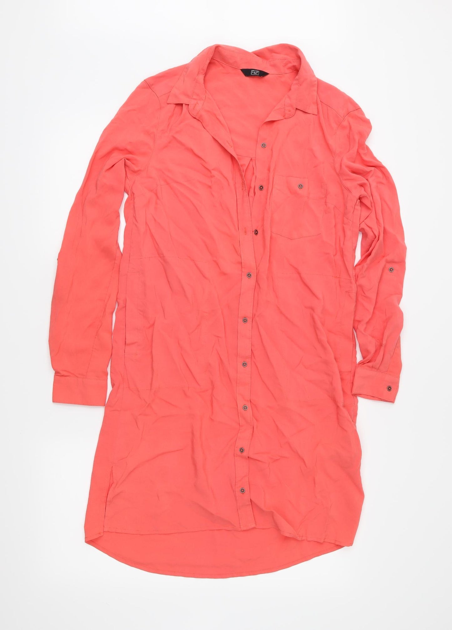 F&F Womens Pink   Shirt Dress  Size 8