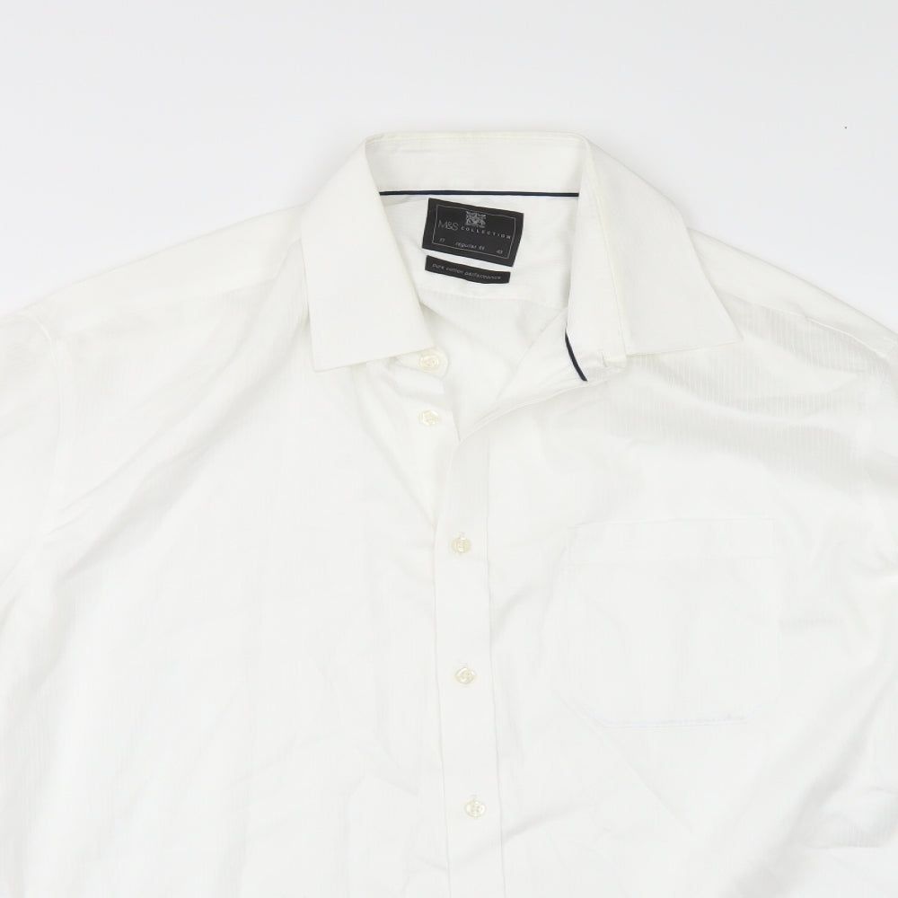 Marks and Spencer Mens White    Dress Shirt Size 17