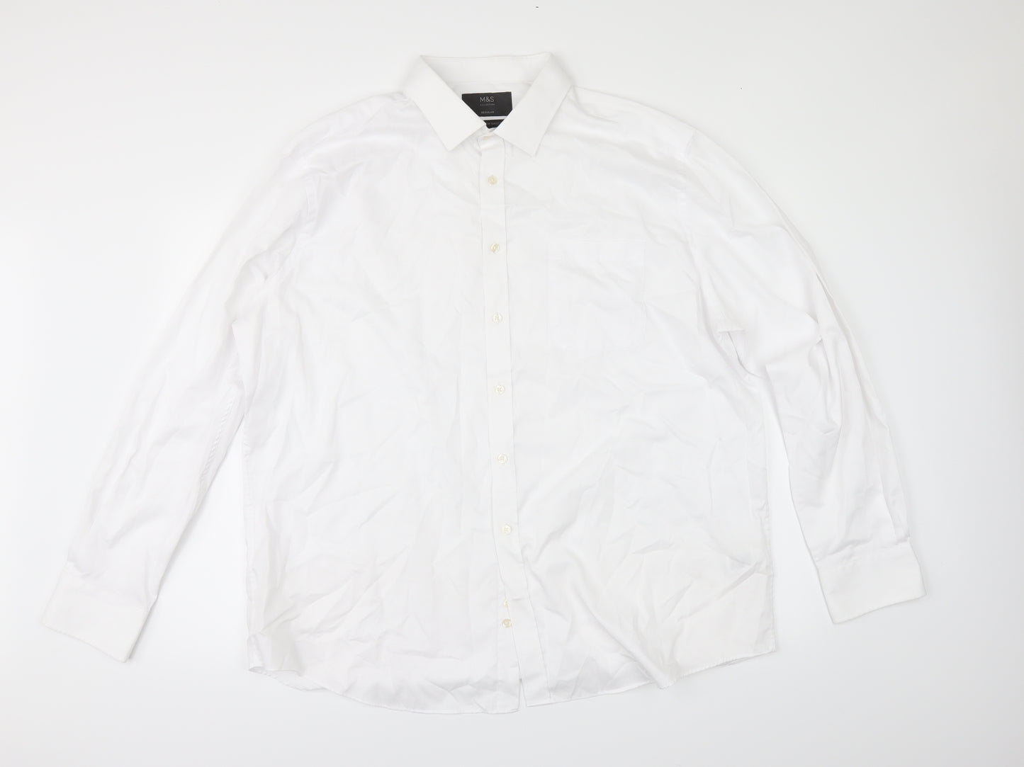 Marks and Spencer Mens White    Dress Shirt Size 18