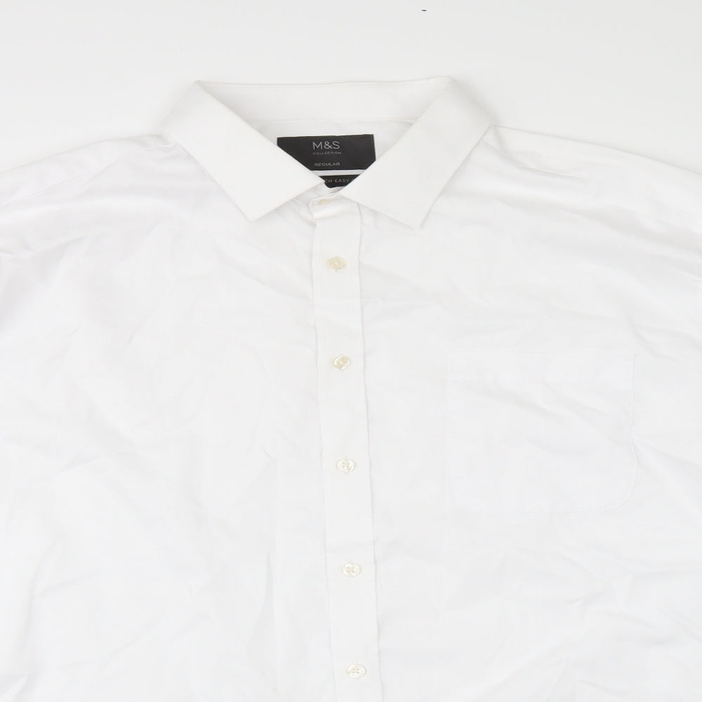 Marks and Spencer Mens White    Dress Shirt Size 18