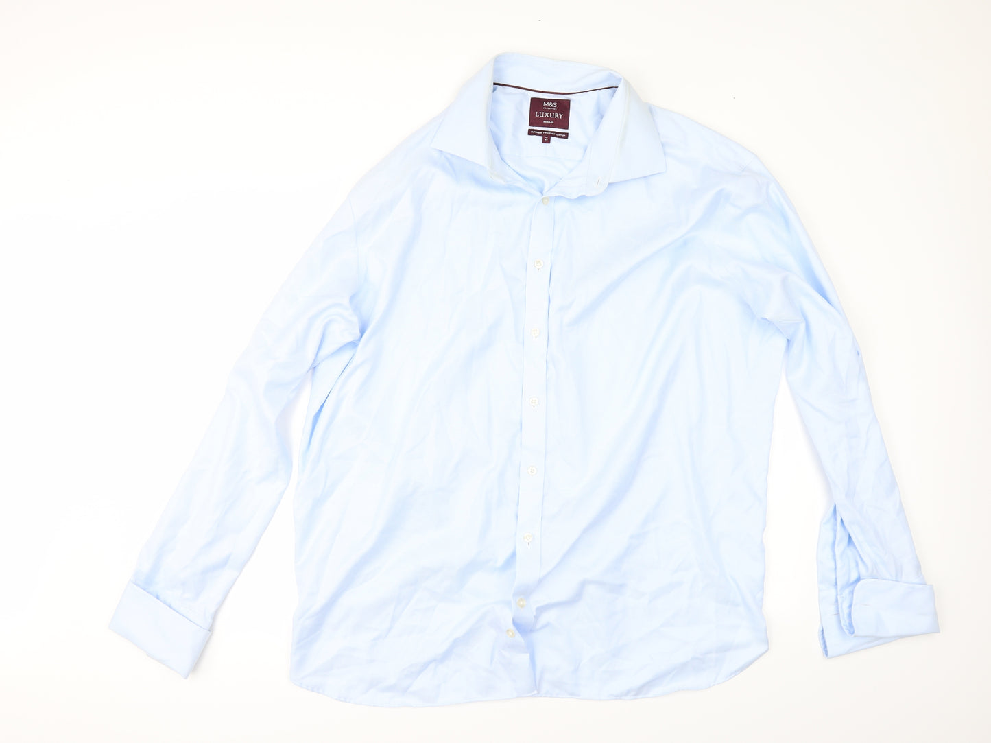 Marks and Spencer Mens Blue    Dress Shirt Size 18
