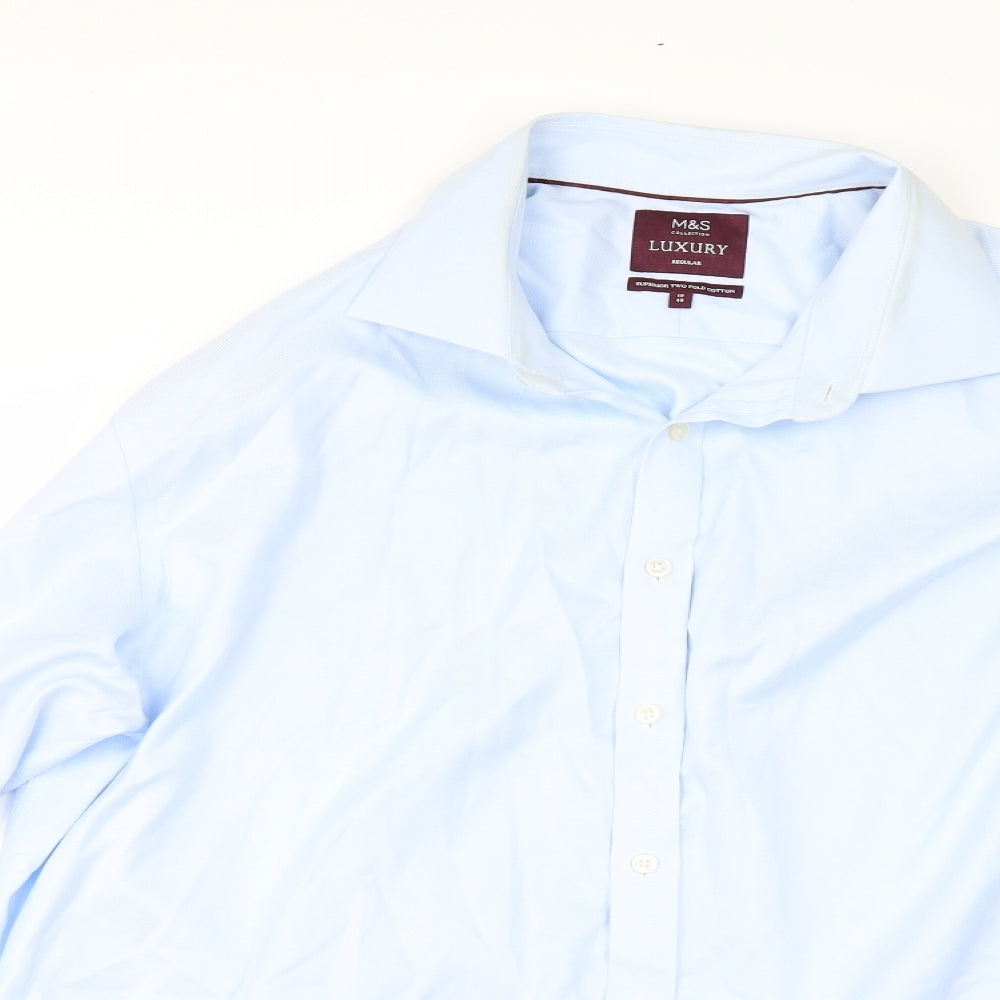 Marks and Spencer Mens Blue    Dress Shirt Size 18