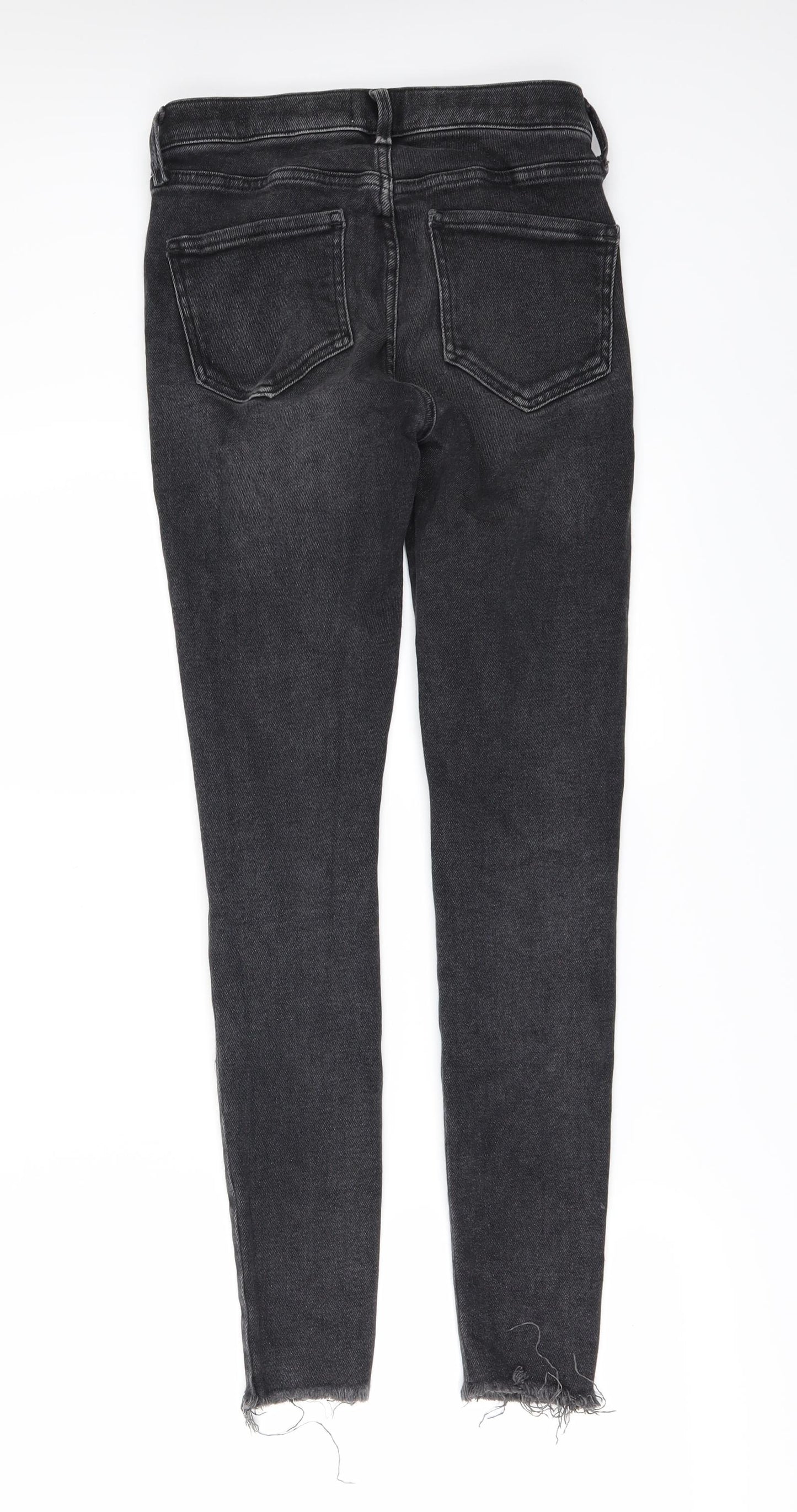 River Island Womens Black  Crochet Skinny Jeans Size 8 L27 in - Frayed Hem