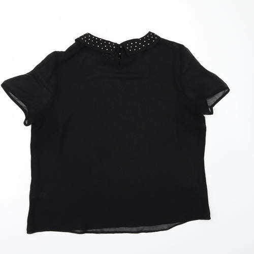 Marks and Spencer Womens Black  Chiffon Tunic Blouse Size 16