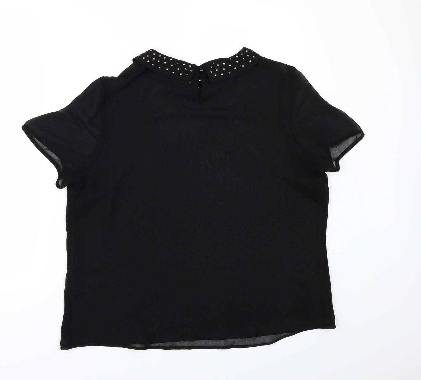 Marks and Spencer Womens Black  Chiffon Tunic Blouse Size 16