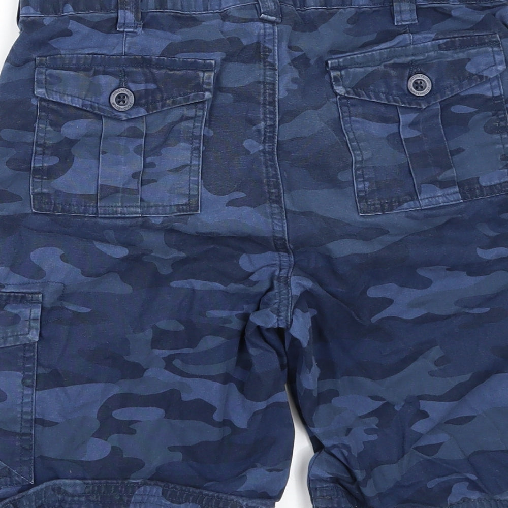 Mountain Warehouse Boys Blue Camouflage  Cargo Shorts Size 11-12 Years
