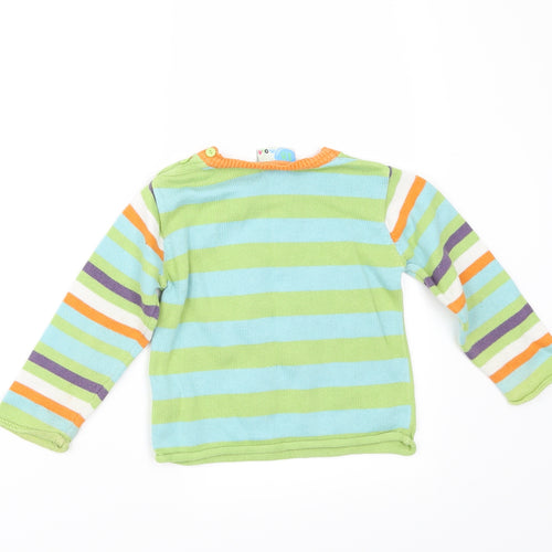 MOIS Baby Green Striped  Pullover Jumper Size 18-24 Months