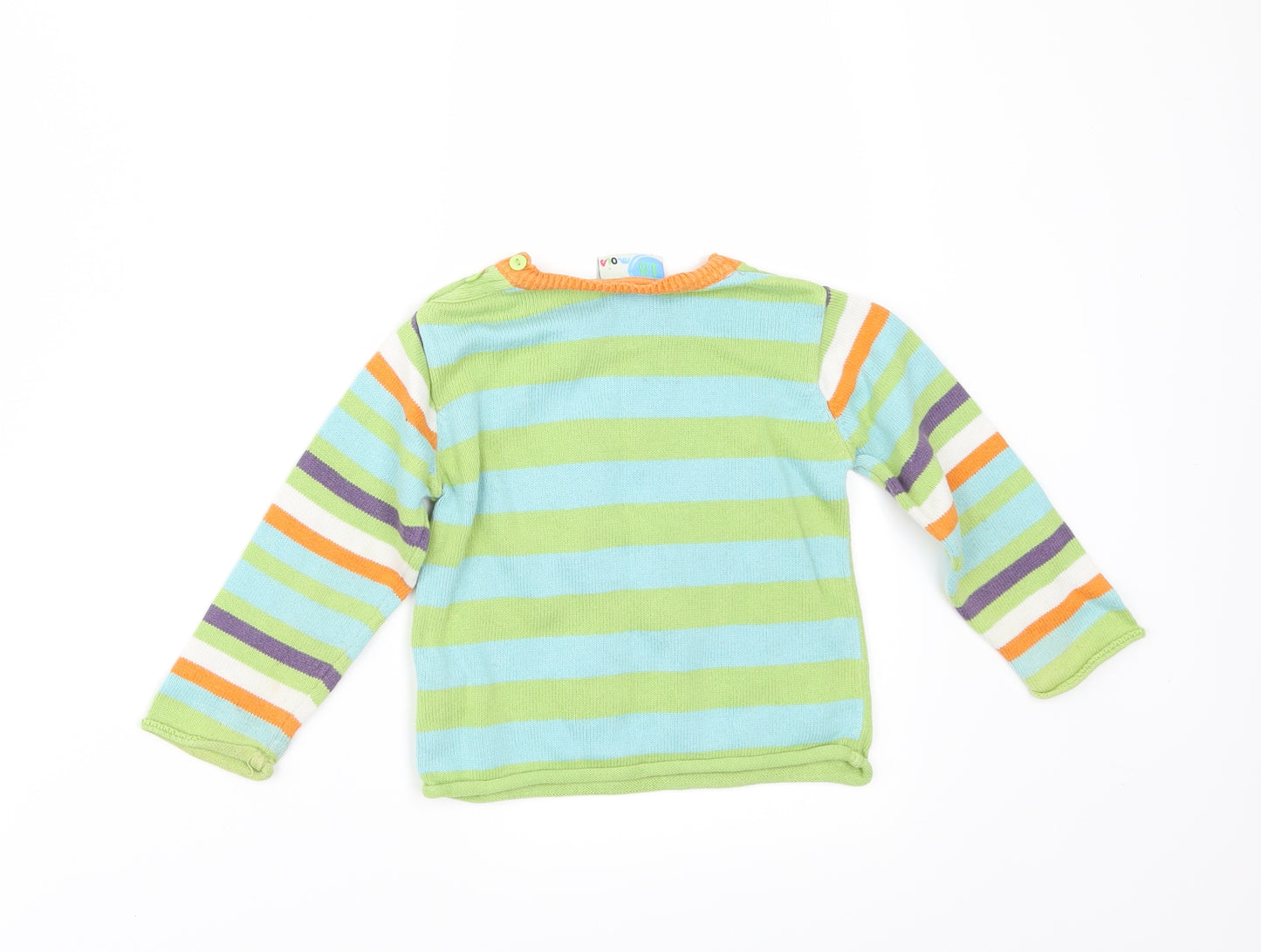 MOIS Baby Green Striped  Pullover Jumper Size 18-24 Months