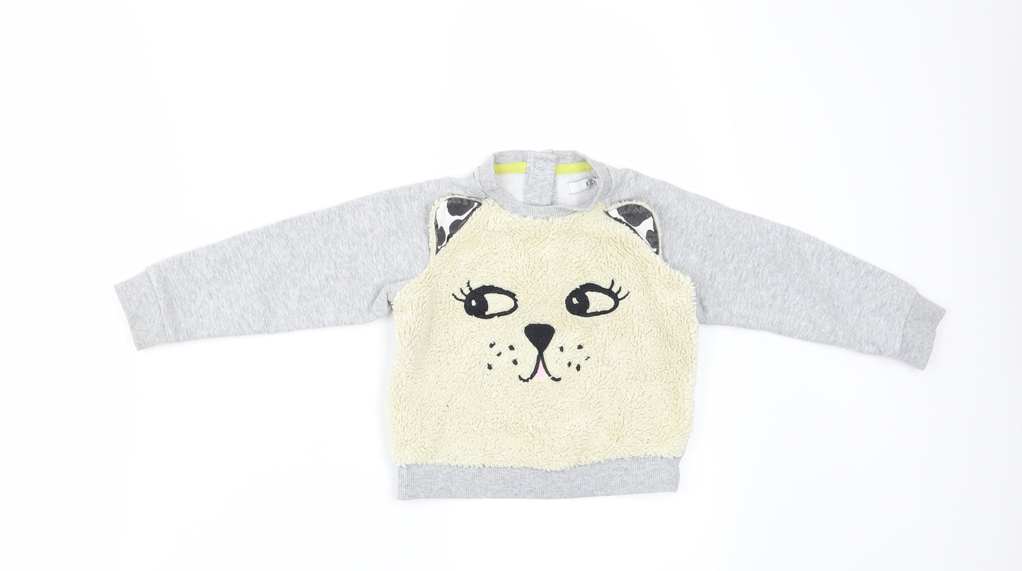 Marks and Spencer Girls Grey   Pullover Jumper Size 18-24 Months