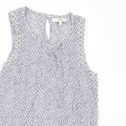 NEXT Womens Purple Geometric  Camisole Blouse Size 8