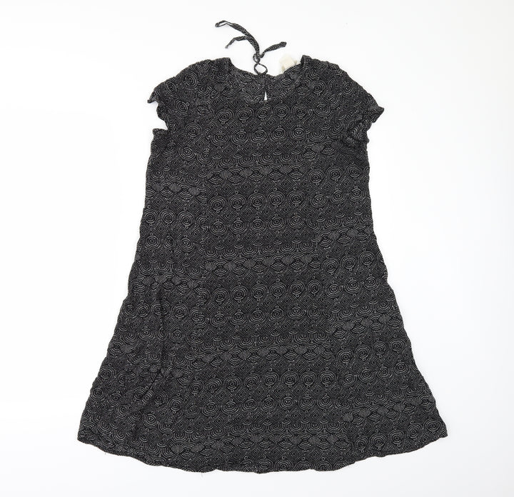 H&M Womens Black Geometric  A-Line  Size 8
