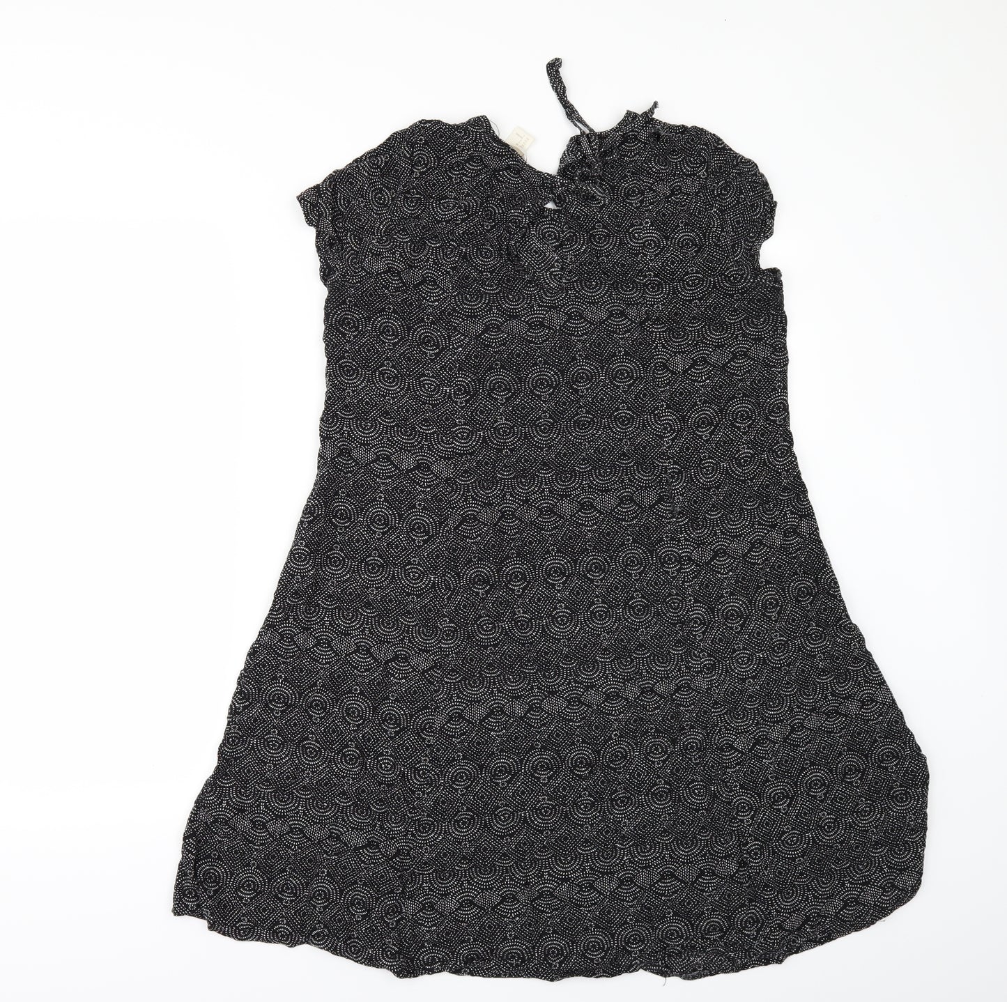 H&M Womens Black Geometric  A-Line  Size 8