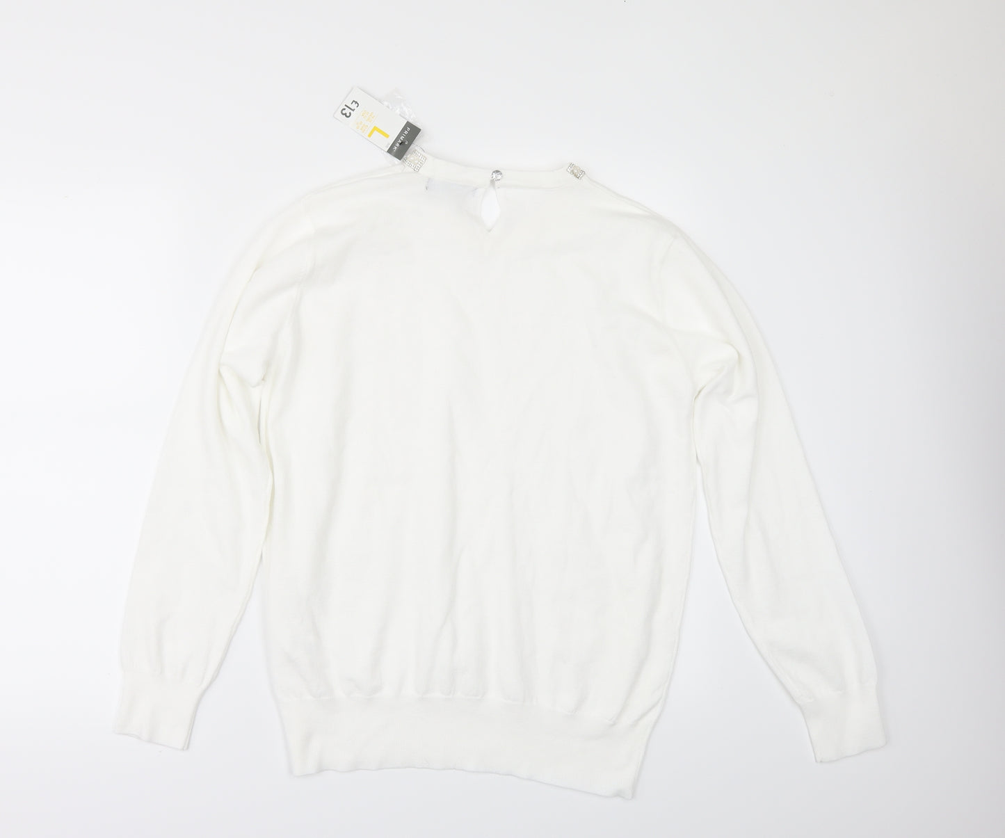 Primark Womens White   Pullover Jumper Size L