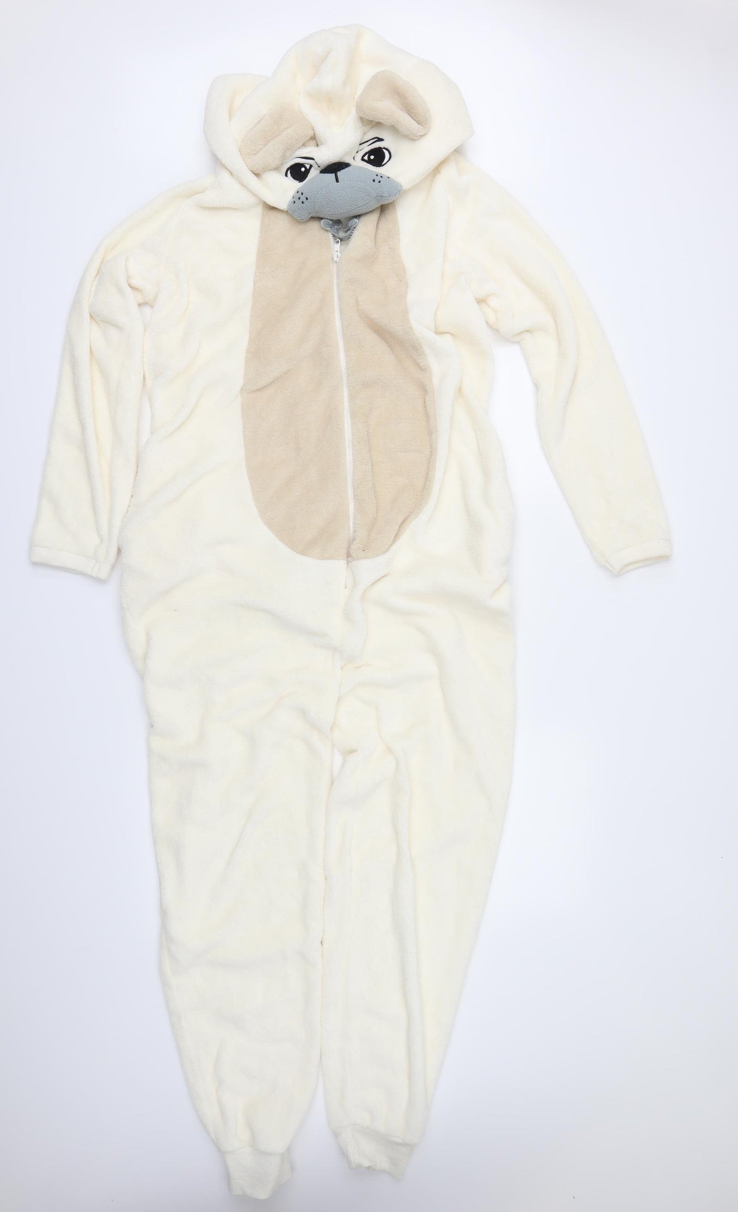 Primark Womens Ivory  Fleece Top One Piece Size L  - pug
