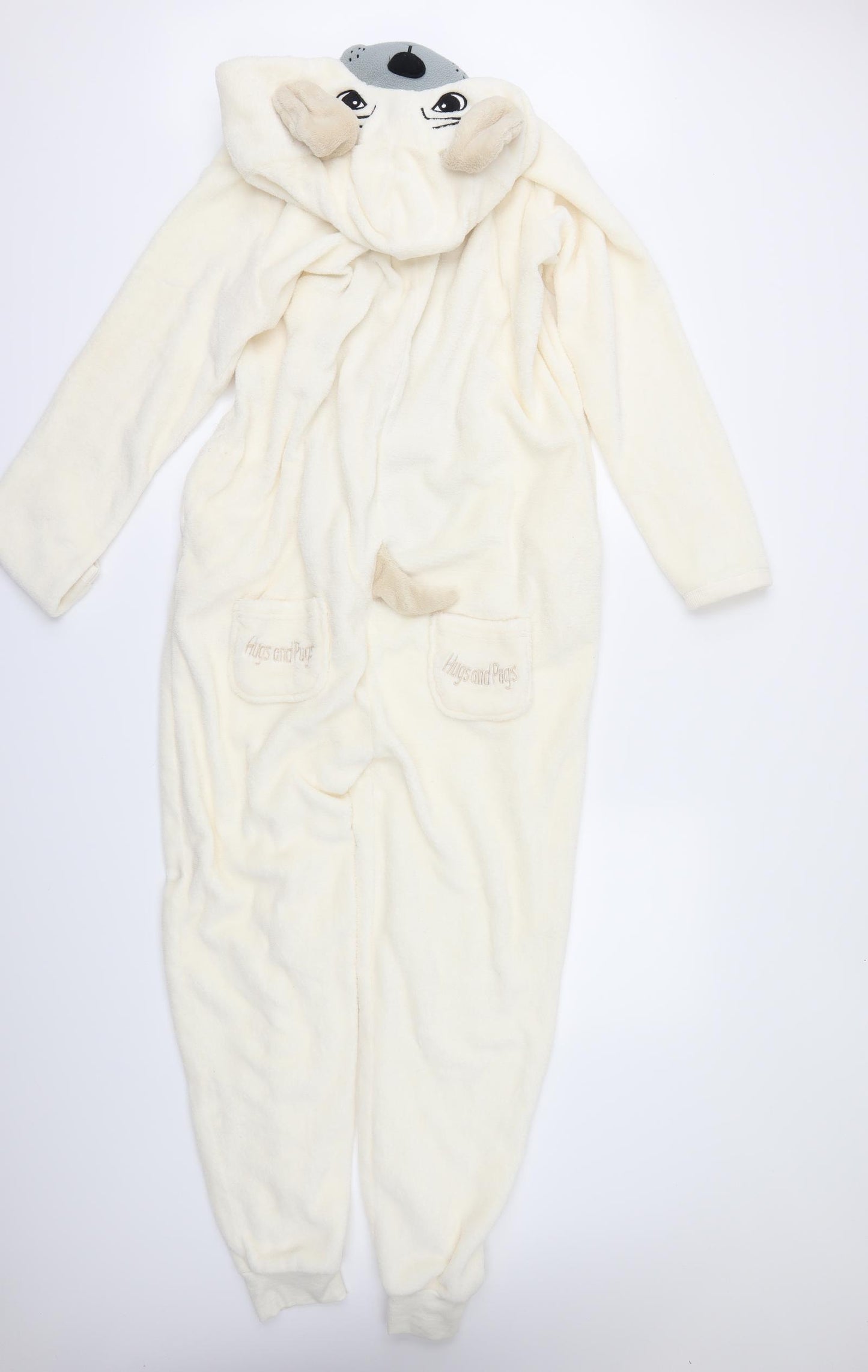 Primark Womens Ivory  Fleece Top One Piece Size L  - pug